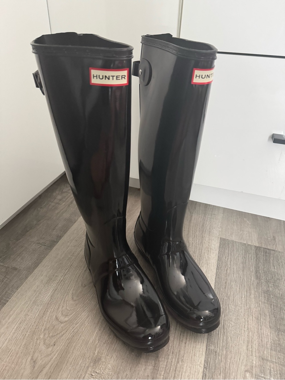 Hunter Black Gloss Tall Women's Rain Boots